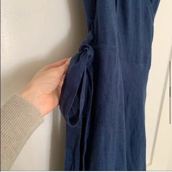 New Ralph Lauren Linen Maxi Navy Long Dress - Picture 9 of 16